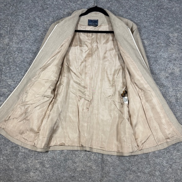 Vintage Daniel Hechter Beige Linen Blend Zip Jacket Size 10  Contemporary Luxury - Picture 7 of 16